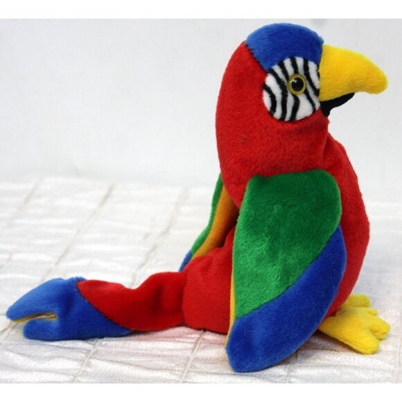 1997 TY Original Beanie Babies Parrot Bird Jabber Small Plush Stuffed Animal - Picture 3 of 8